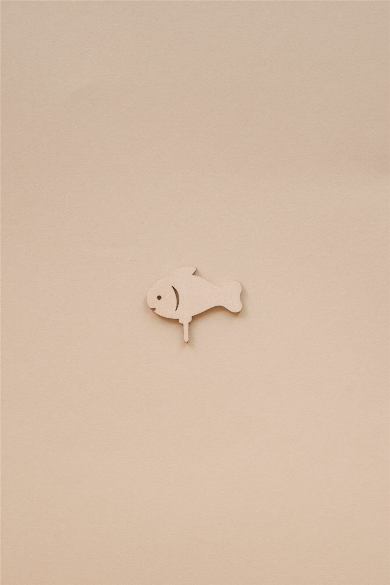 Fischanhänger, Minimalistisch, Beiger Hintergrund, Gold, Sperrbildschirm fürs iPhone