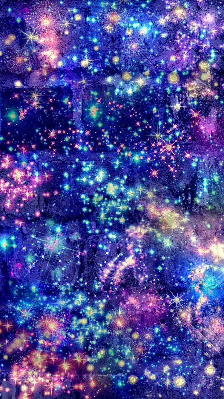 Sternenhimmel, Blau, Glitzer, Galaxie, Funkeln, Hintergrundbild für iPhone und Android