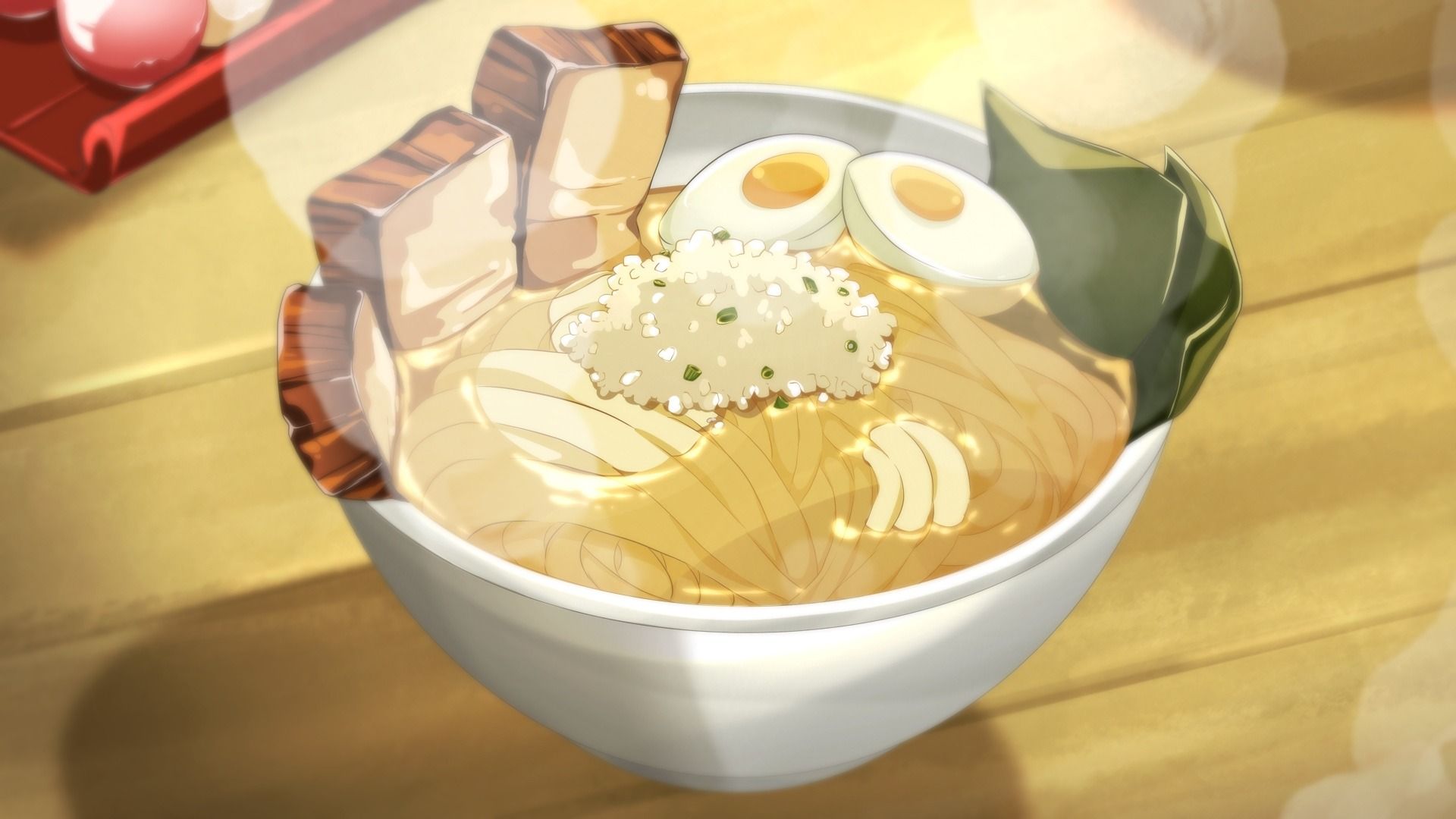 Ramen, Anime-Stil, Ei, Schweinebauch, Schüssel, Full HD, Desktop-Hintergrund für Windows