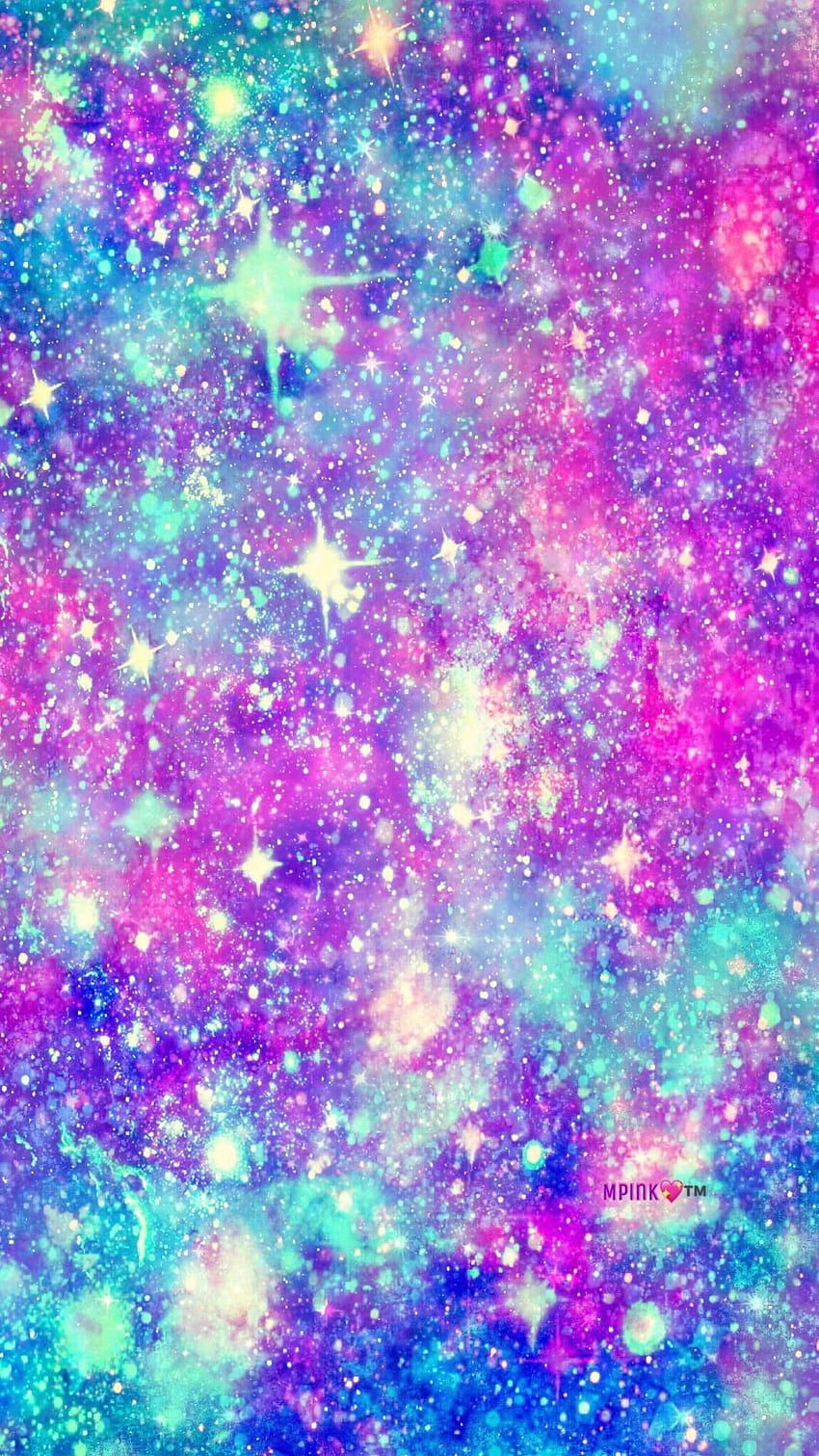 Galaxie-Glitzer, Bunt, Türkis, Pink, Sterne, HD, Hintergrundbild fürs Handy