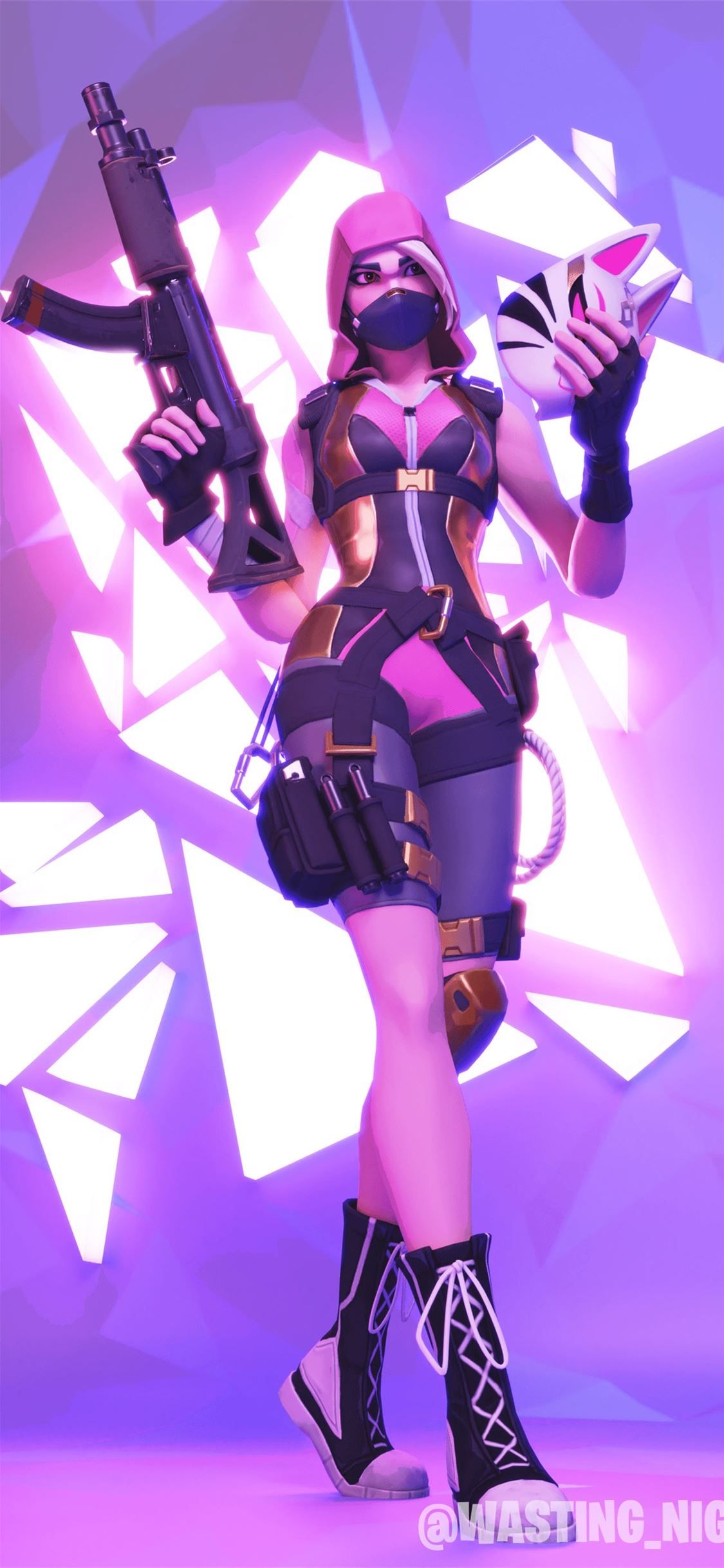 Fortnite, Skin, Waffe, Lila, Glasscherben, Hintergrundbild für iPhone und Android