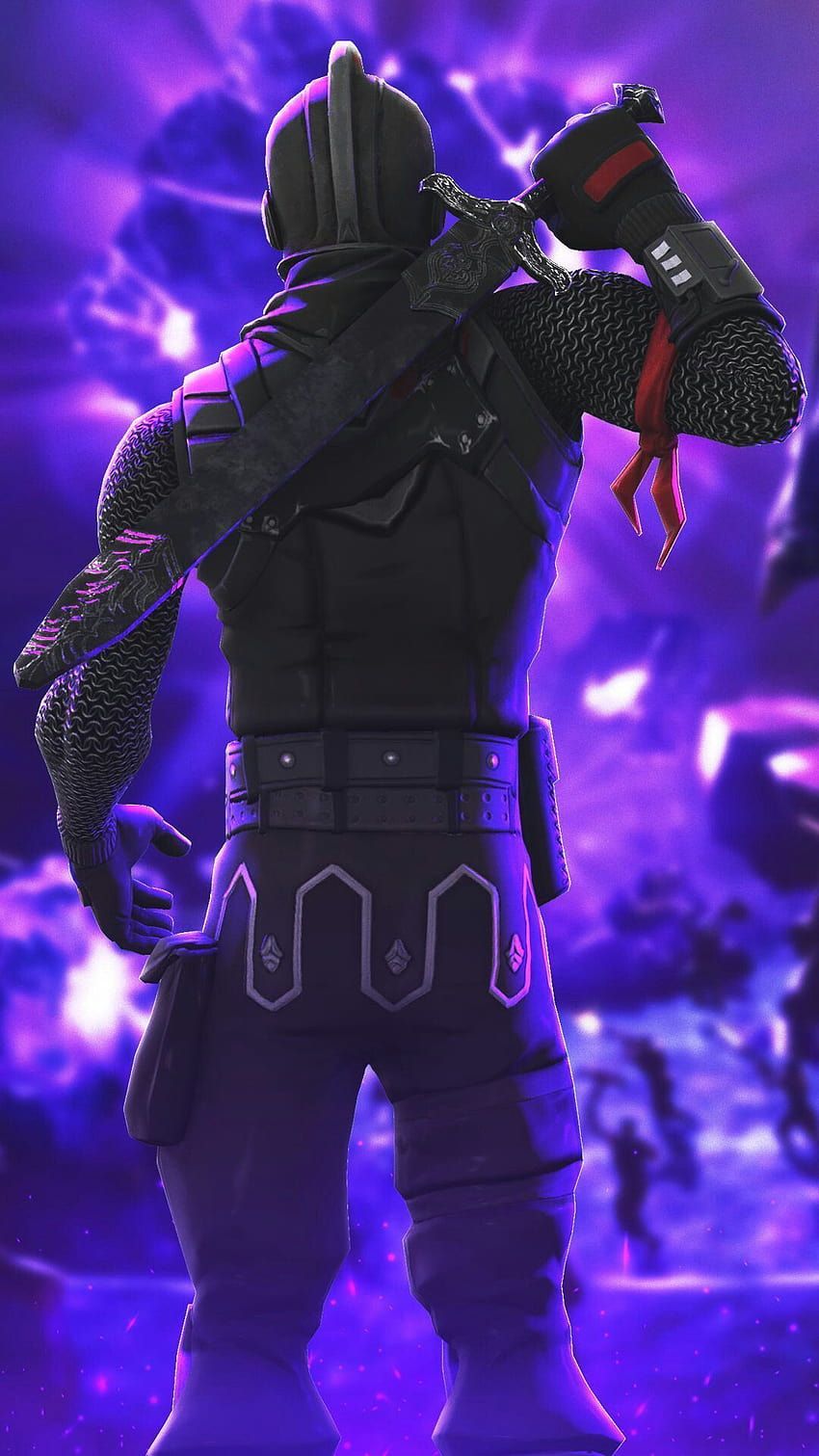 Schwarzer Ritter, Fortnite, Ritter, Rüstung, Lila, HD, Sperrbildschirm fürs iPhone