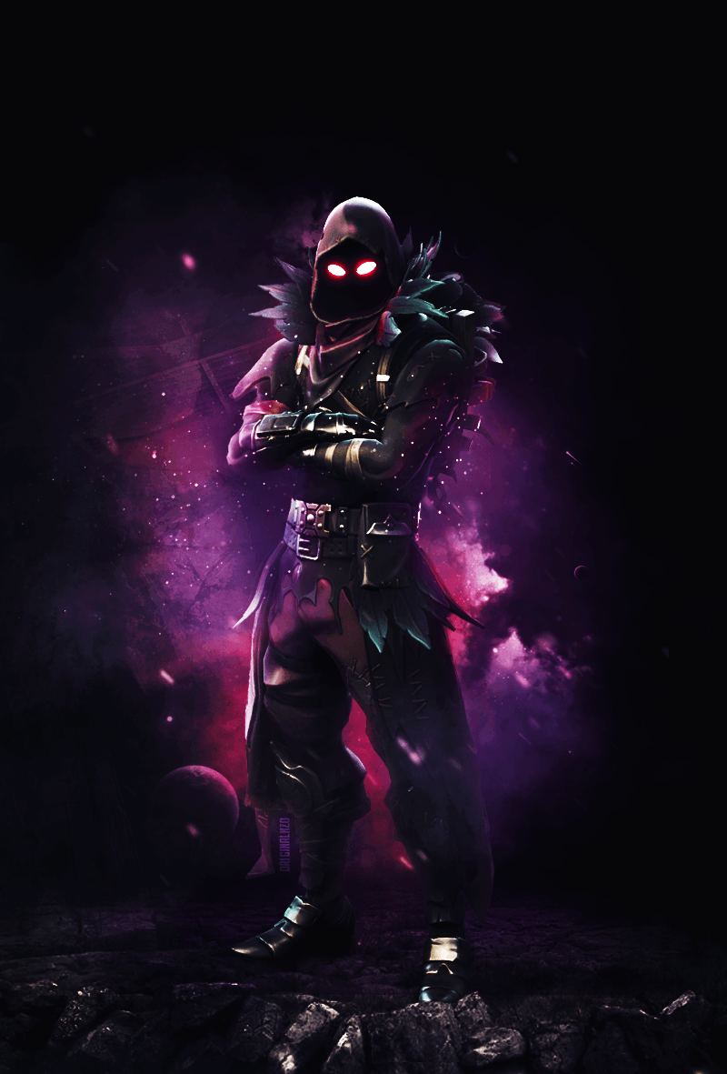 Rabe, Fortnite, Skin, Dunkel, Lila, Hintergrundbild für iPad und Tablet
