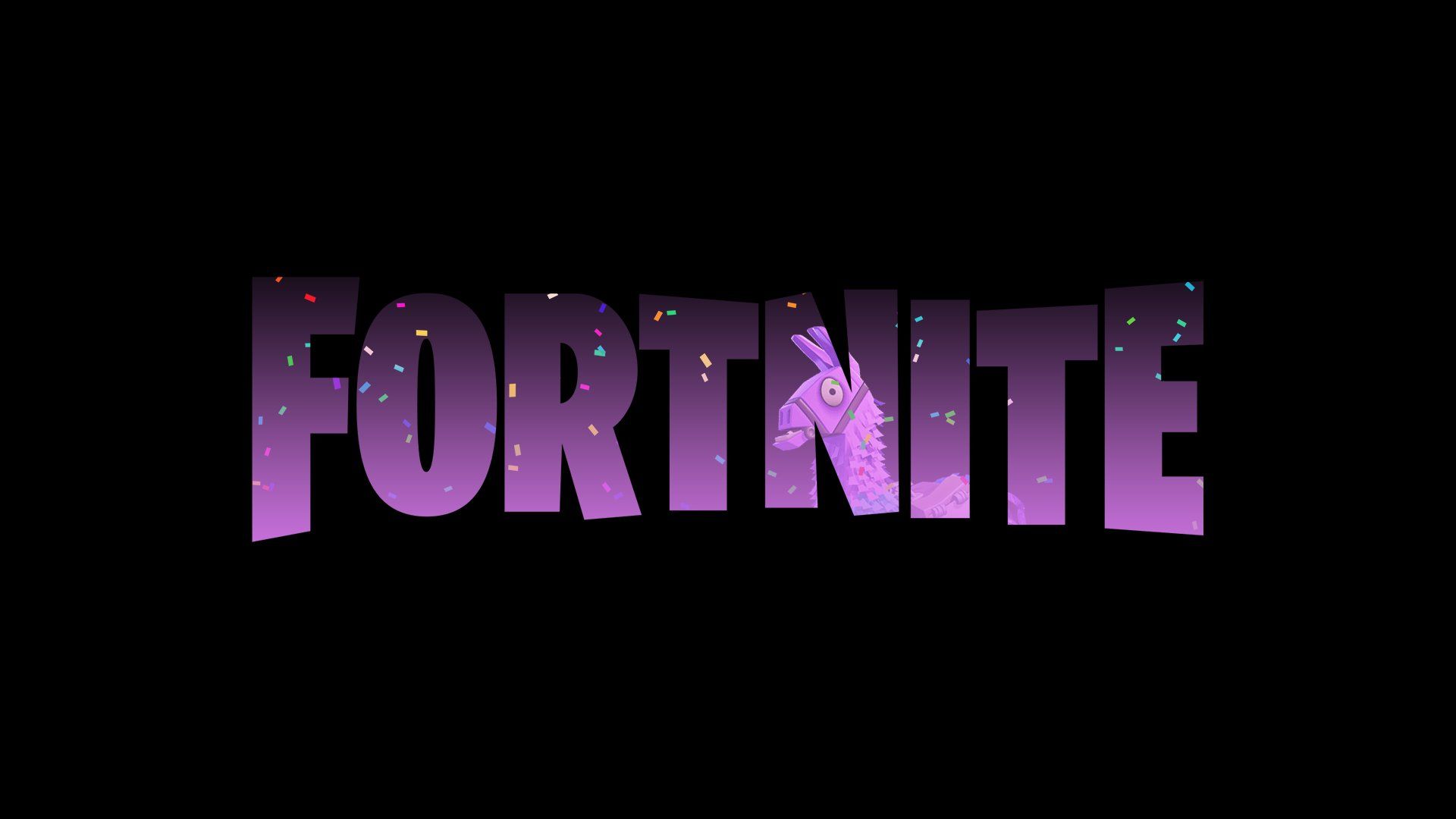 Fortnite, Fortnite-Logo, Schriftzug, Lila, Schwarzer Hintergrund, Full HD Wallpaper