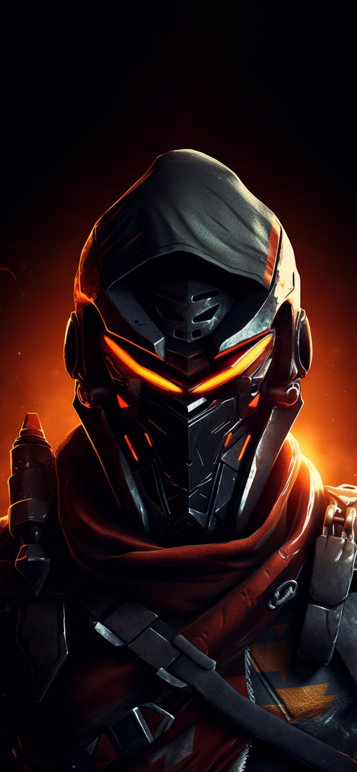 Fortnite, Skin, Helm, Glühend, Orange, Dunkel, Full HD, Hintergrundbild fürs Handy