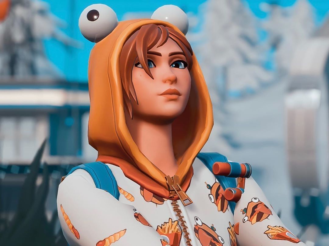 Fortnite, Skin, Hoodie, Froschaugen, Winter, Hintergrundbild für iPad und Tablet