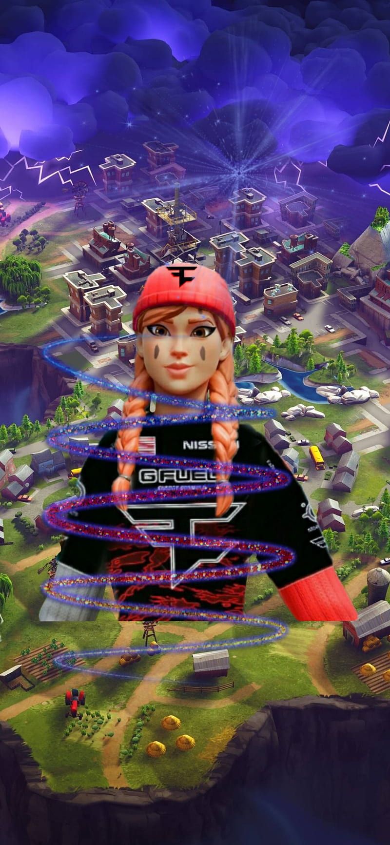 Fortnite, Skin, Karte, Luftaufnahme, Hintergrundbild für iPhone und Android