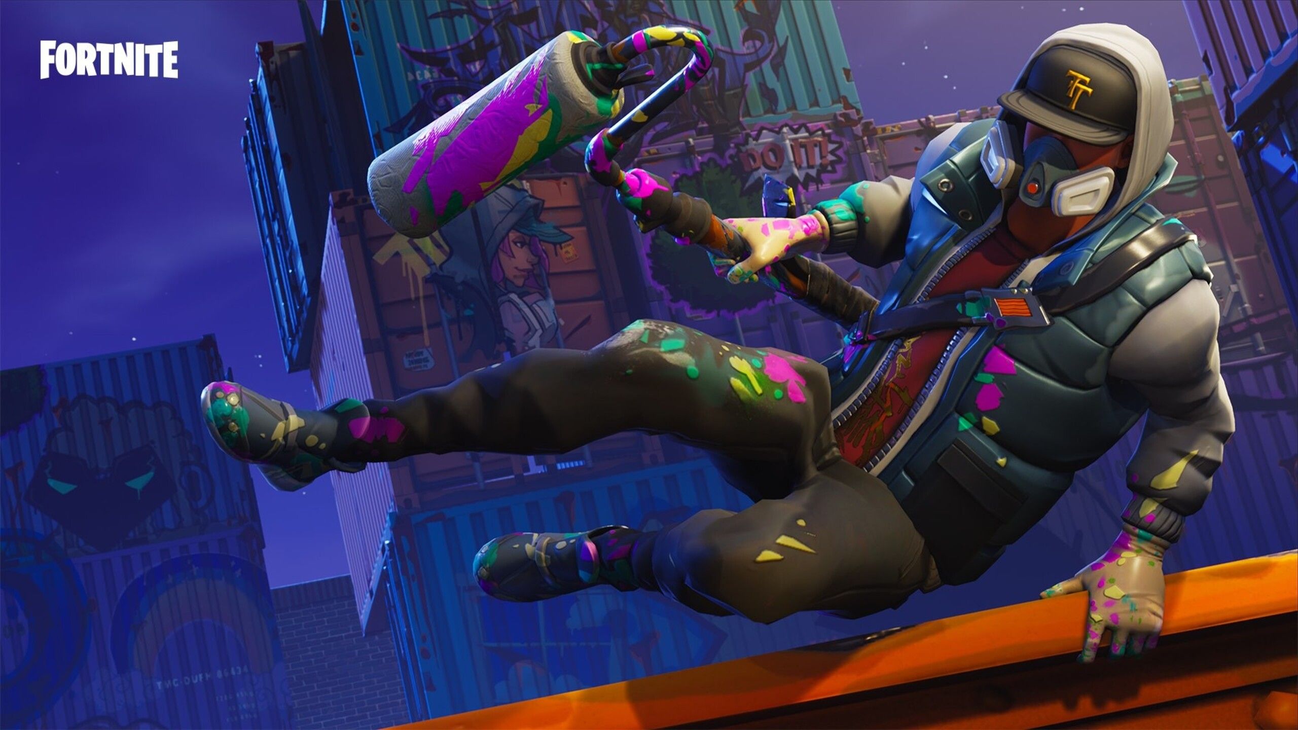 Fortnite, Skin, Graffiti, Sprühdose, Sprung, 2K 1440p, Desktop-Hintergrundbild
