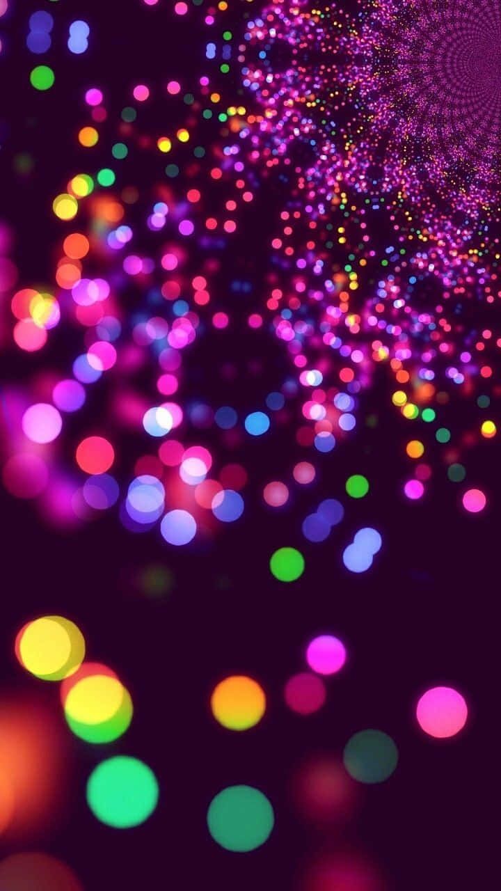 Bunte Lichtpunkte, Bokeh, Dunkel, Lila, HD, Sperrbildschirm fürs iPhone