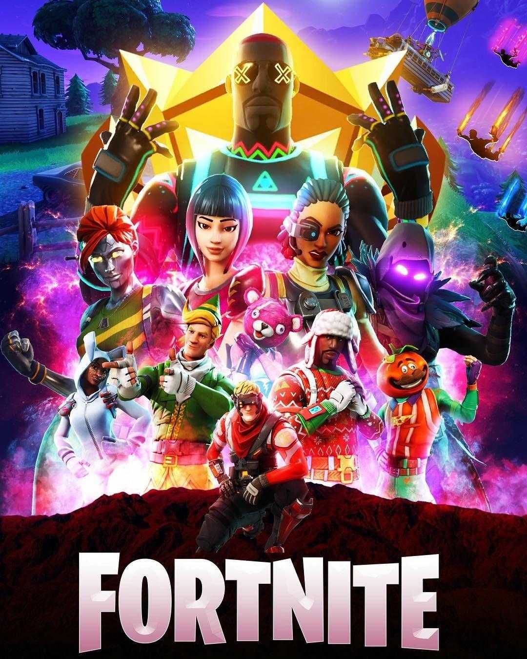 Fortnite, Fortnite-Logo, Skins, Poster, Bunt, Full HD, iPad-Hintergrundbild