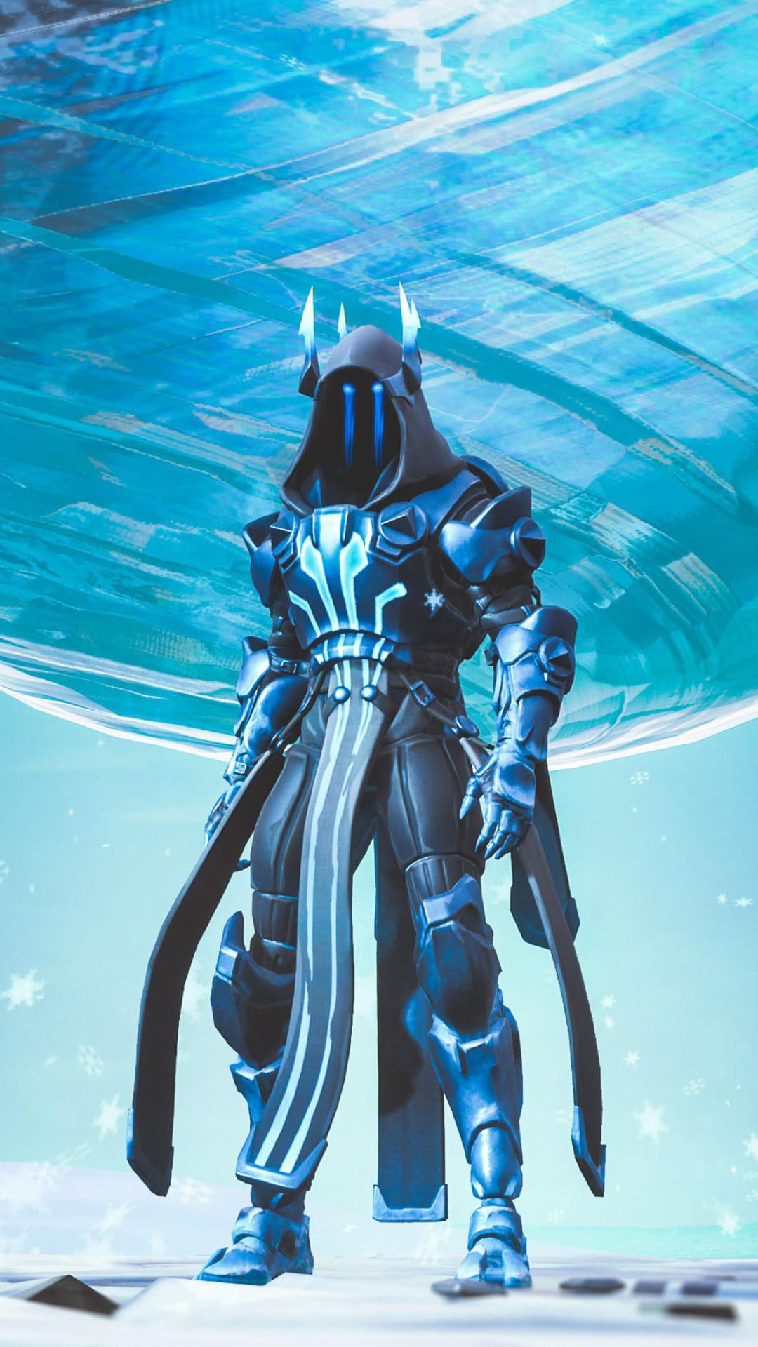 Eiskönig, Fortnite, Skin, Eis, Krone, Blau, Hintergrundbild für iPhone und Android
