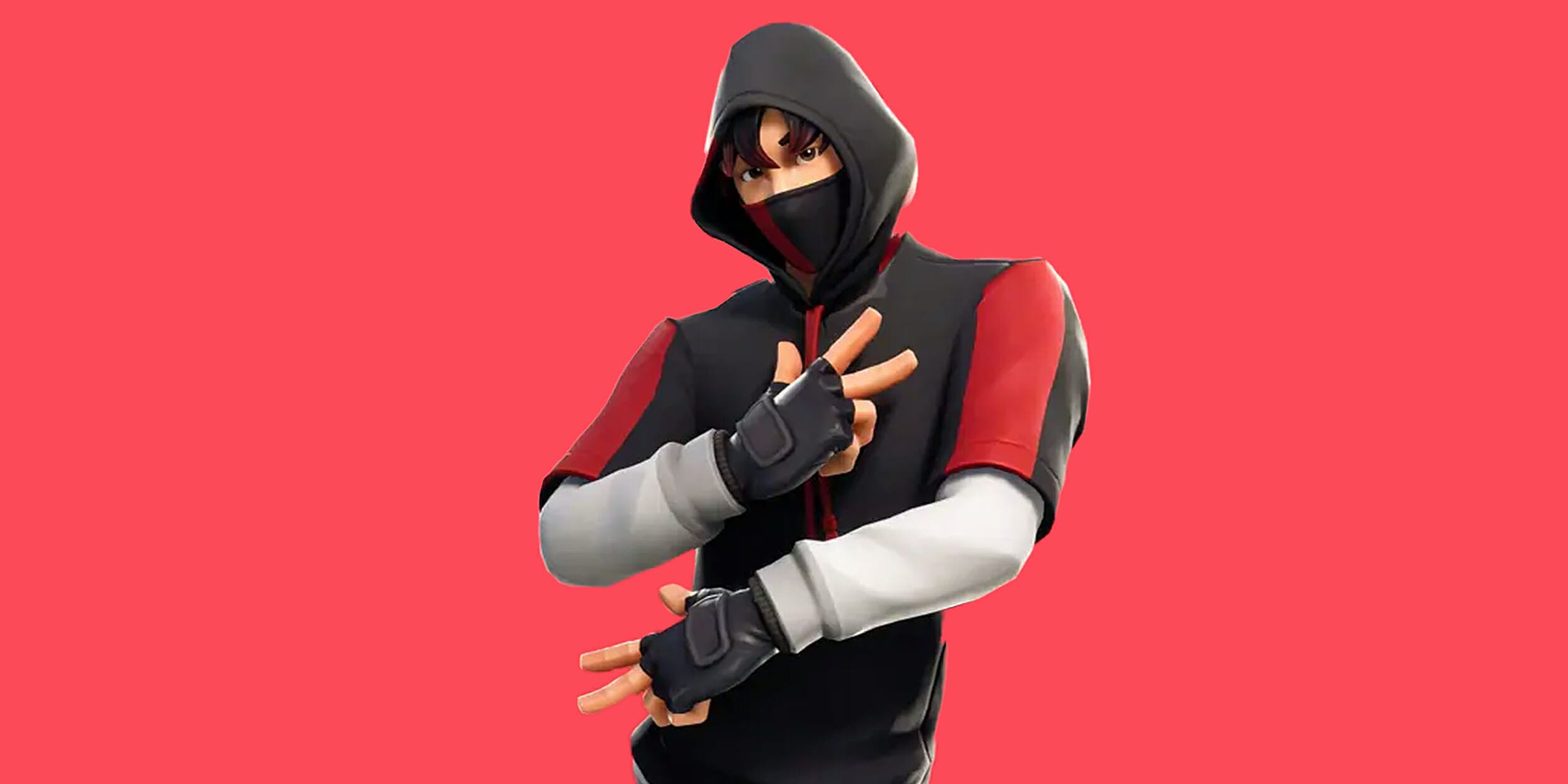 Ikonik, Fortnite, Skin, Hoodie, Roter Hintergrund, Full HD Wallpaper