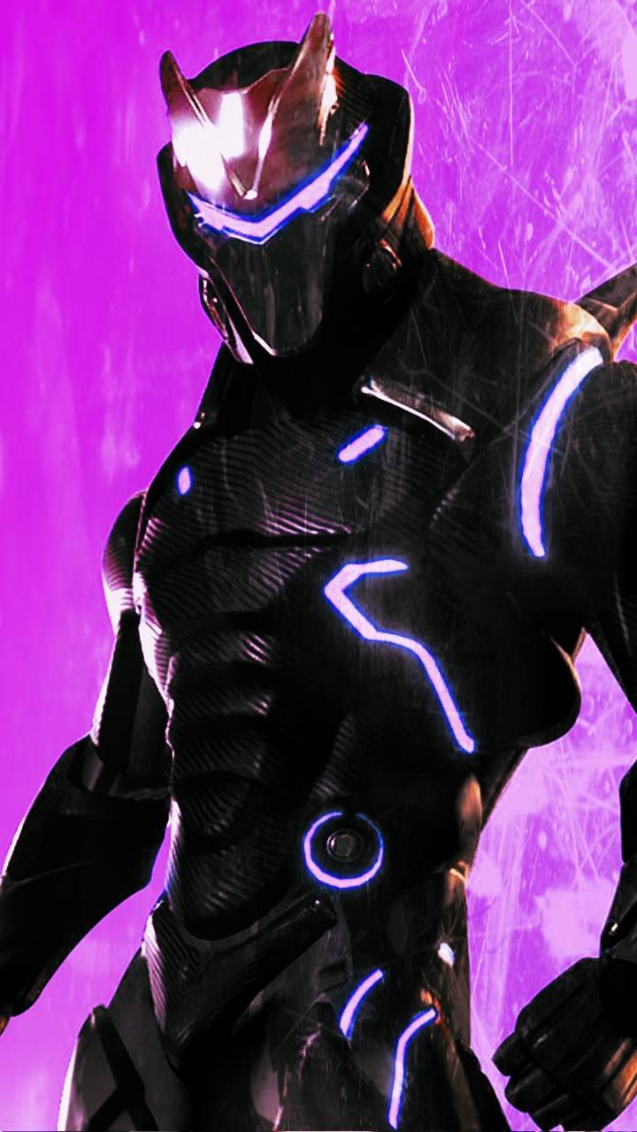 Omega, Fortnite, Skin, Rüstung, Lila, Neonlinien, HD, Hintergrundbild fürs Handy