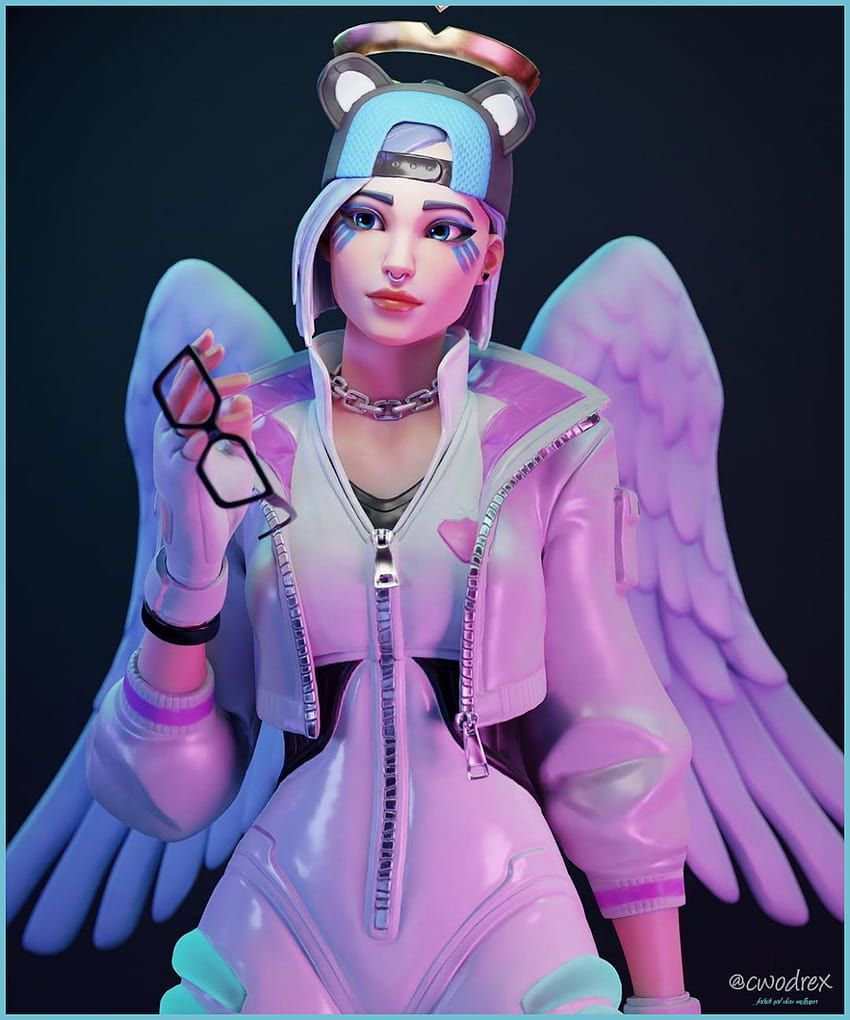 Fortnite, Skin, Engelsflügel, Pastellfarben, Fan-Art, HD, iPad-Hintergrundbild