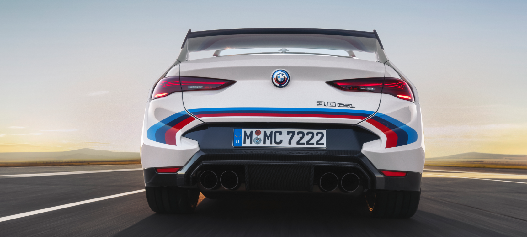 BMW 3.0 CSL, BMW M, M-Streifen, Heckansicht, Straße, Weiß, HD, Windows-Hintergrundbild