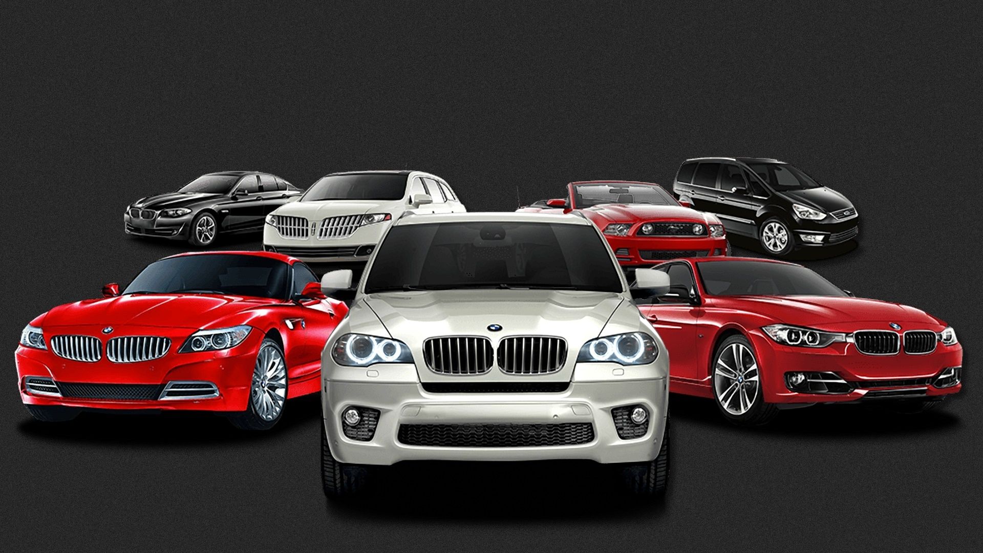 BMW X5, BMW Z4, BMW 3er, Modellpalette, Collage, 1920x1080, Full-HD-Hintergrundbild für PC