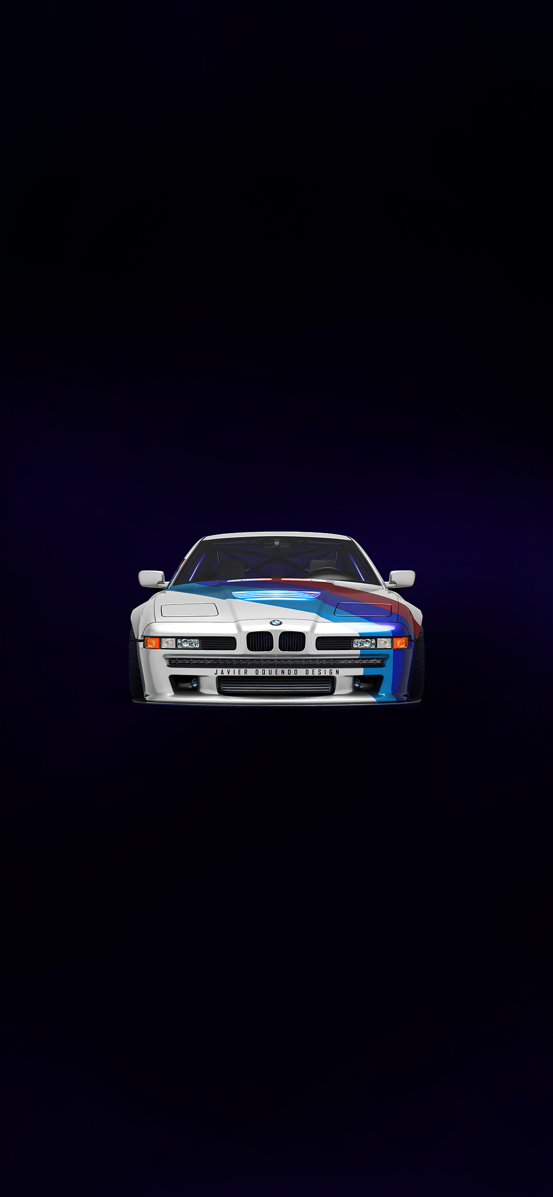 BMW M3, Weißes Auto, Lila Hintergrund, Minimalismus, Full HD, Sperrbildschirm fürs iPhone