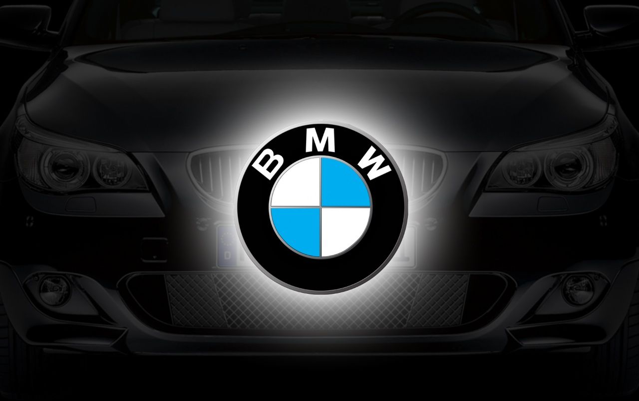 BMW-Logo, Leuchtendes Emblem, Motorhaube, Schwarz, Dunkel, HD, PC-Hintergrundbild