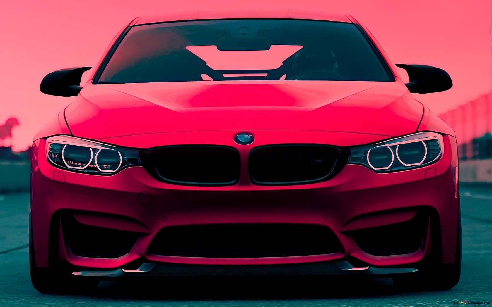 BMW M4 (F82), Rotes Auto, Frontansicht, Coupé, Tuning, 16:10, HD-Hintergrundbild für den Desktop