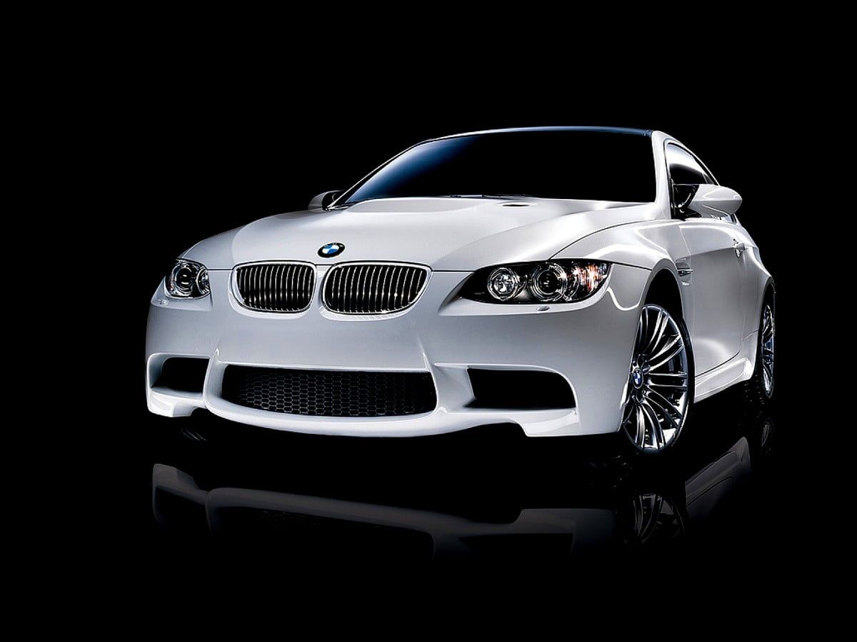BMW M3 (E92), Weißes Auto, Schwarzer Hintergrund, Coupé, Studio, Wallpaper