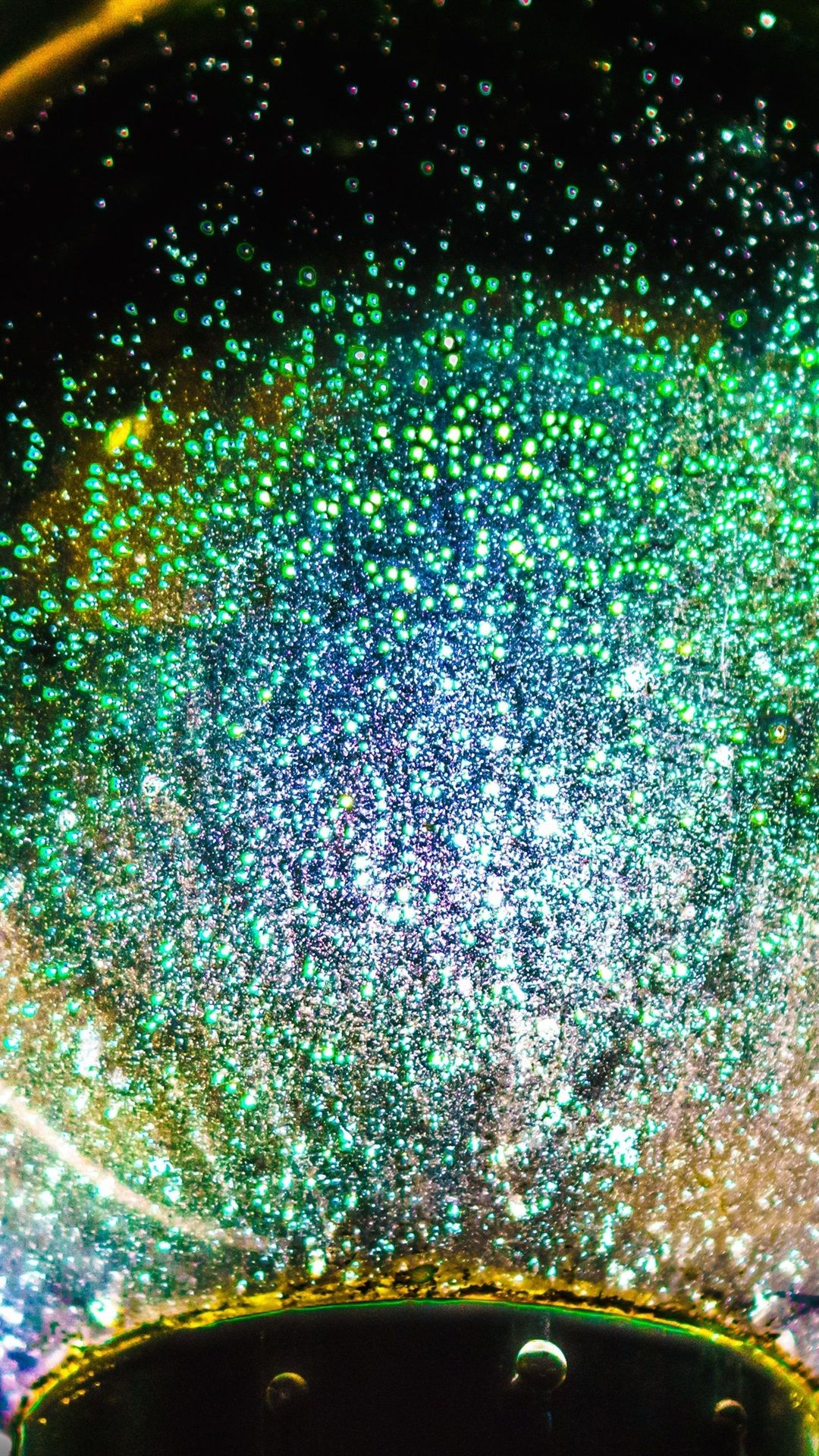 Glitzerexplosion, Glas, Grün, Funkeln, Dunkel, Full HD, Hintergrundbild fürs Handy