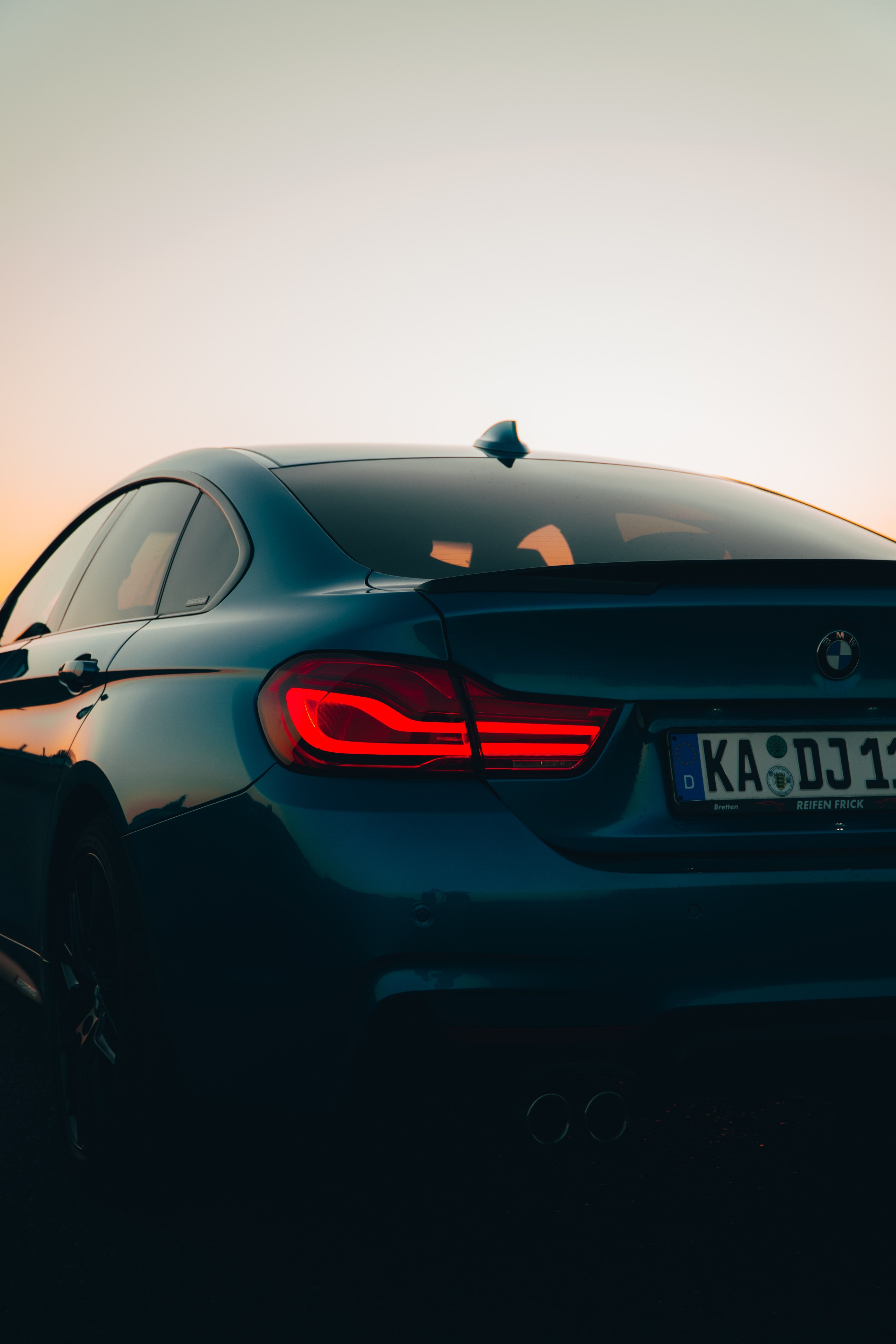 BMW 4er, Heckansicht, Rücklichter, Minimalistisch, Dunkelgrün, Android-Hintergrundbild