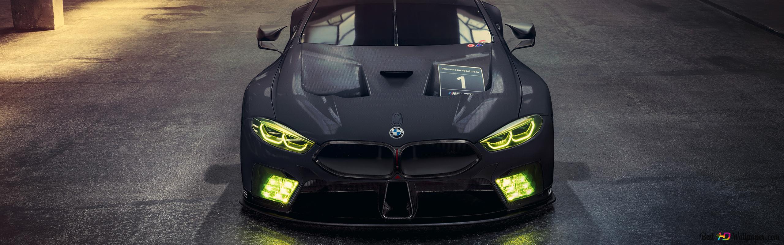 BMW, Rennwagen, Gelbe Scheinwerfer, Matt, Draufsicht, HD, Hintergrundbild für den PC