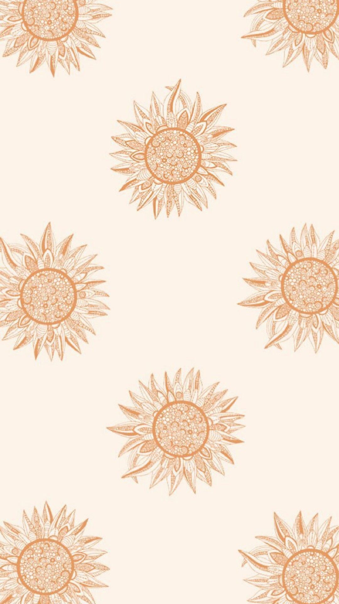 Sonnen, Muster, Pfirsichfarben, Line Art, Minimalistisch, Full HD, iPhone-Hintergrundbild