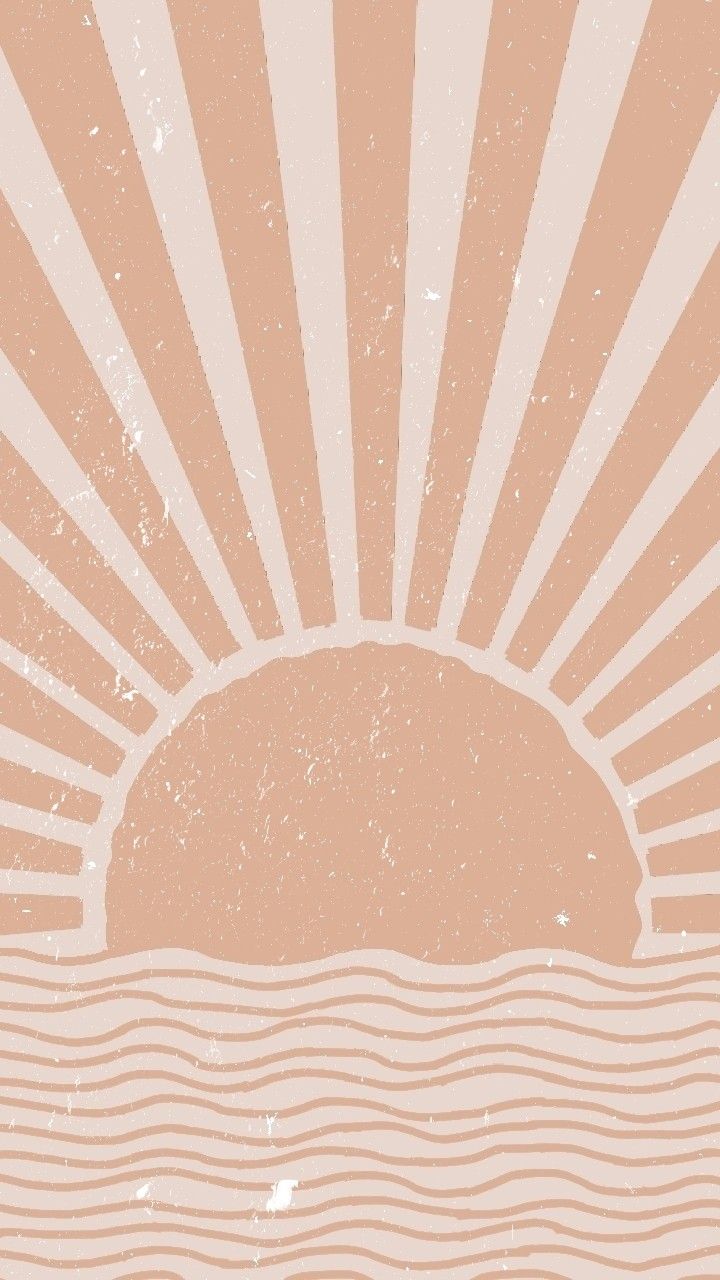 Sonnenuntergang, Sonnenstrahlen, Wellen, Terrakotta, Minimalismus, HD, Handy-Hintergrundbild