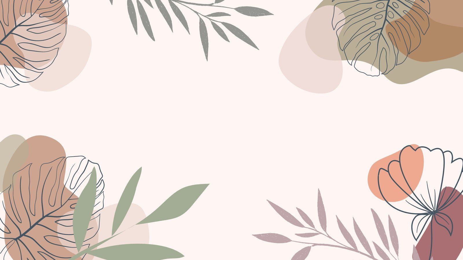 Abstrakte Formen, Line Art, Blätter, Blüten, Pastell, HD, Hintergrundbild für den PC