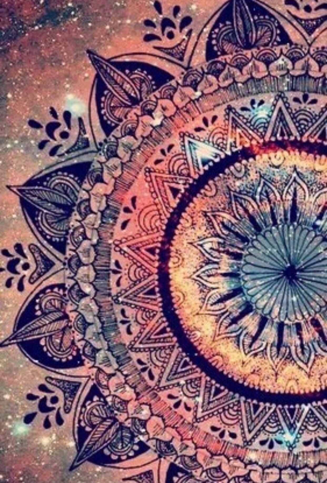 Mandala, Ornament, Weltraum, Bunt, Spirituell, Full HD, Hintergrundbild fürs Tablet