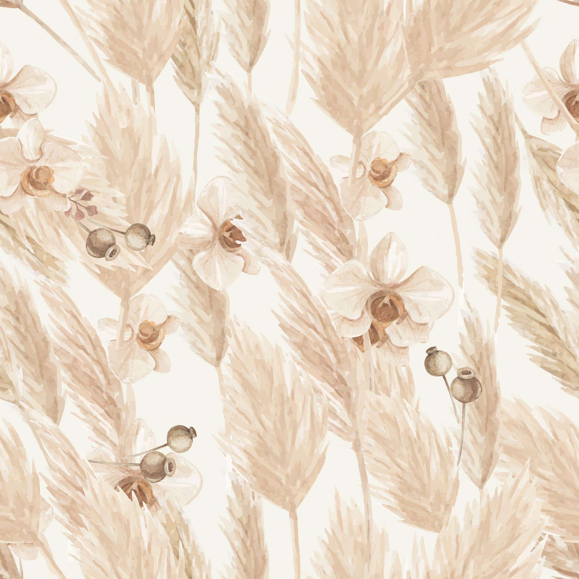 Pampasgras, Trockenblumen, Beige, Natur, Boho, Hintergrundbild für iPad und Tablet