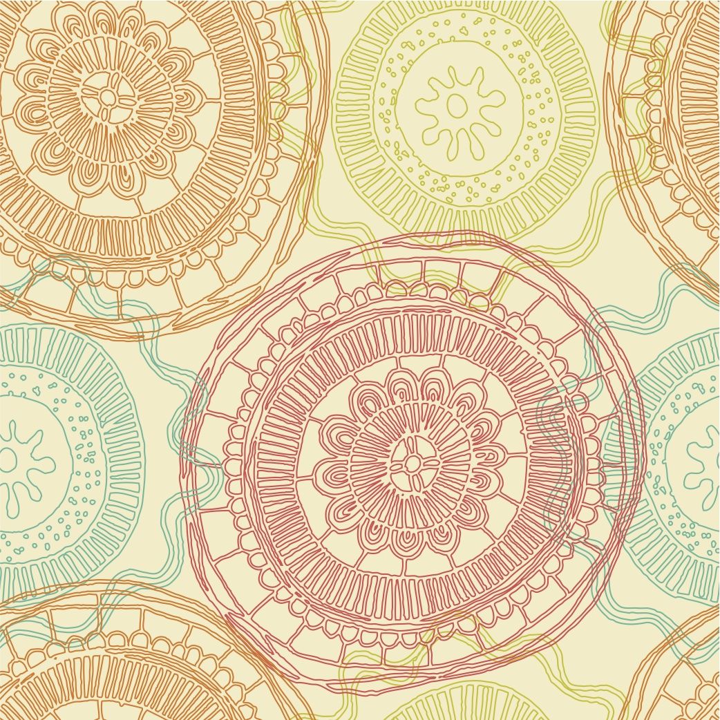 Mandala, Pastell, Ornament, Muster, Gedeckte Farben, Hintergrundbild für iPad und Tablet
