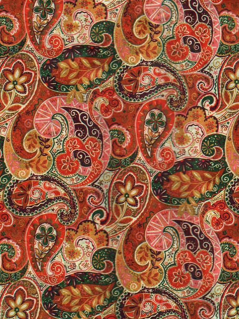 Paisley, Ornament, Rot und Orange, Muster, Vintage, HD, iPad-Hintergrundbild