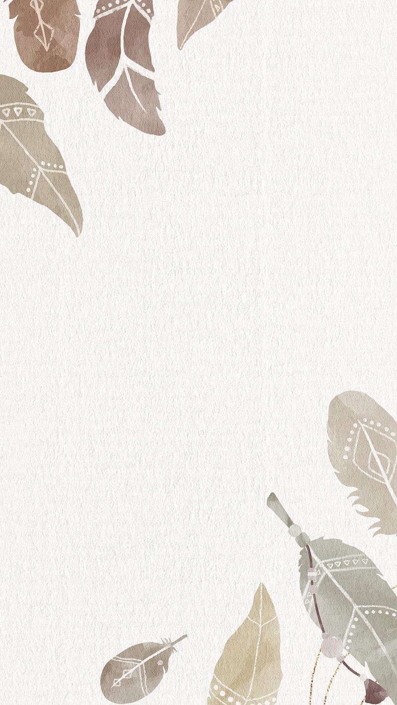 Blätter, Aquarell, Leinenstruktur, Hellgrau, Minimalistisch, Hintergrundbild fürs Handy