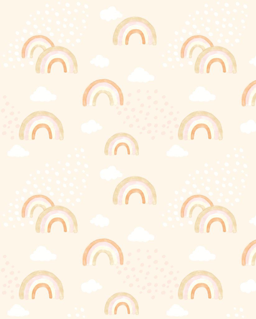 Regenbogen, Wolken, Pastell, Muster, Kinderzimmer, HD, iPad-Hintergrundbild