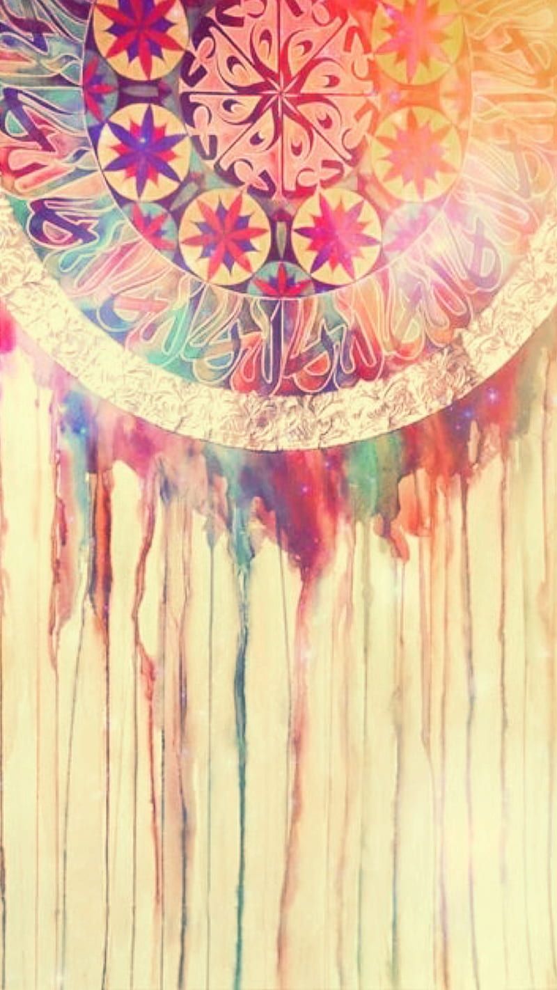 Traumfänger, Mandala, Aquarell, Bunte Farben, Laufende Farbe, Android-Hintergrundbild