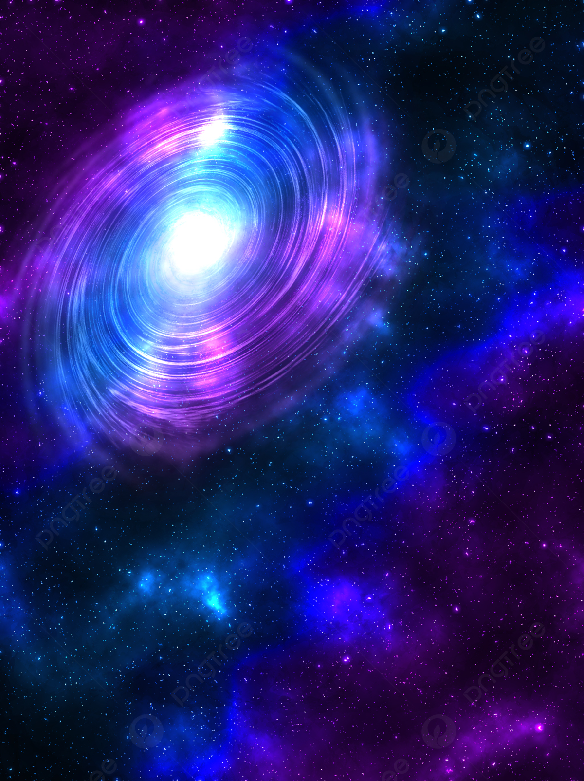 Spiralgalaxie, Weltraum, Blau und Lila, Sterne, Leuchtend, Full HD, iPad-Hintergrundbild