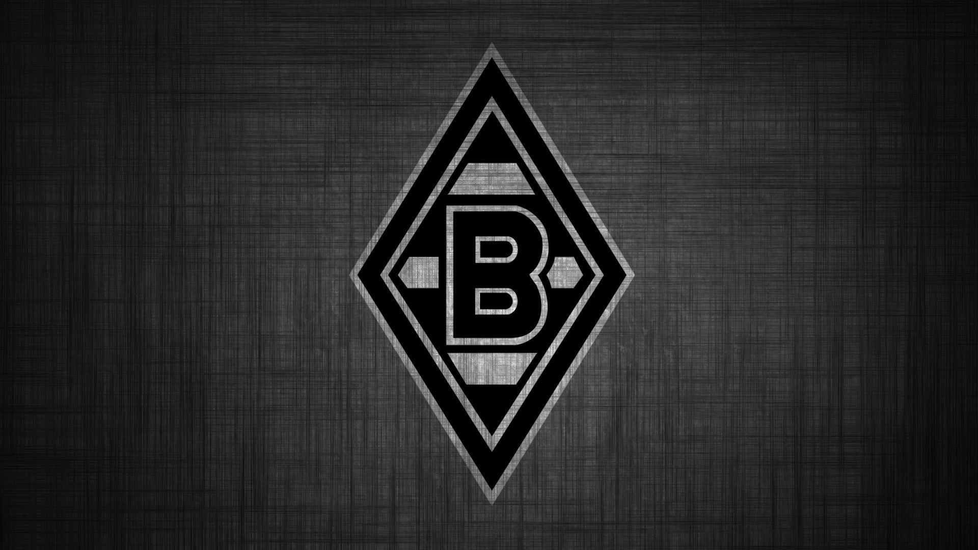 Borussia Mönchengladbach, Wappen, Metalltextur, Dunkel, Full HD, Desktop-Hintergrund für Windows