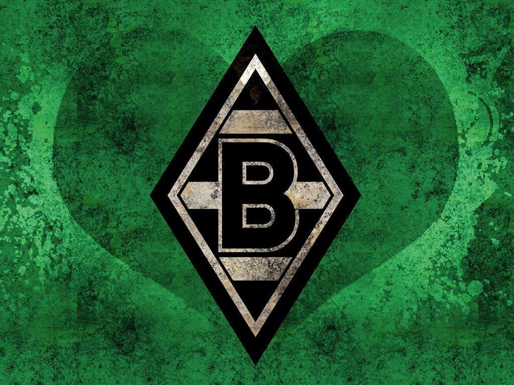 Borussia Mönchengladbach, Wappen, Herz, Grüner Hintergrund, Wallpaper
