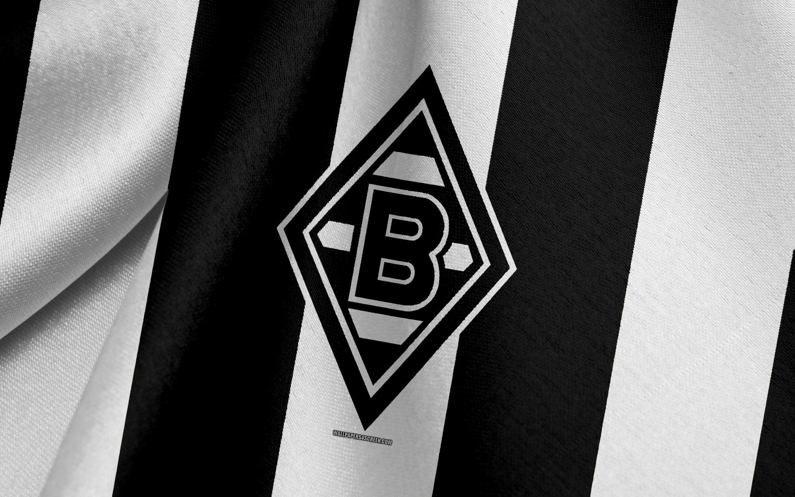 Borussia Mönchengladbach, Wappen, Schwarz-weiße Streifen, Stoff, 2K-Hintergrundbild für PC