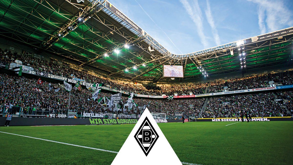 Borussia-Park, Borussia Mönchengladbach, Stadion, Blauer Himmel, Fans, Hintergrundbild