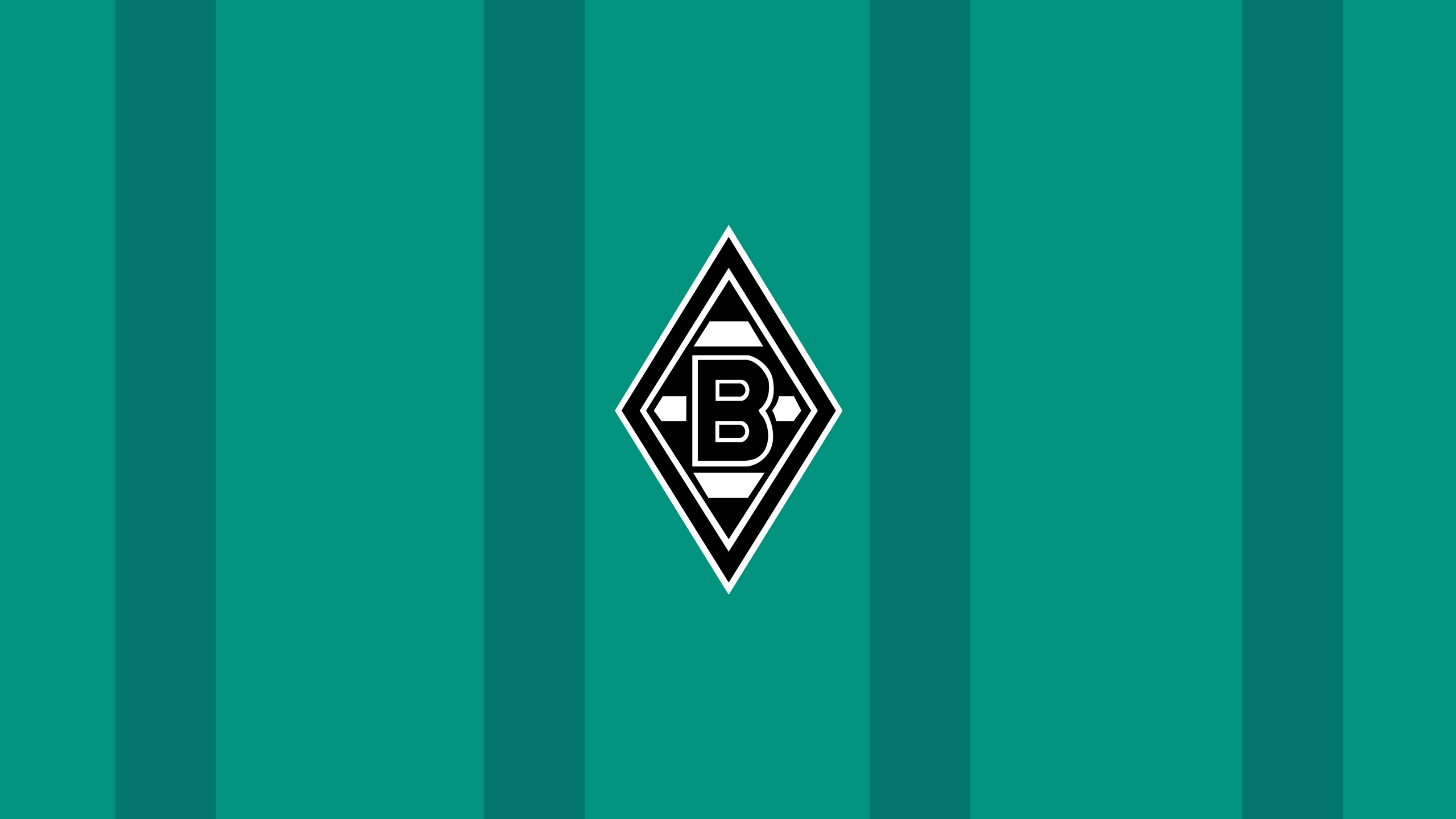 Borussia Mönchengladbach, Wappen, Türkis, Streifen, 2K 1440p, Desktop-Hintergrundbild