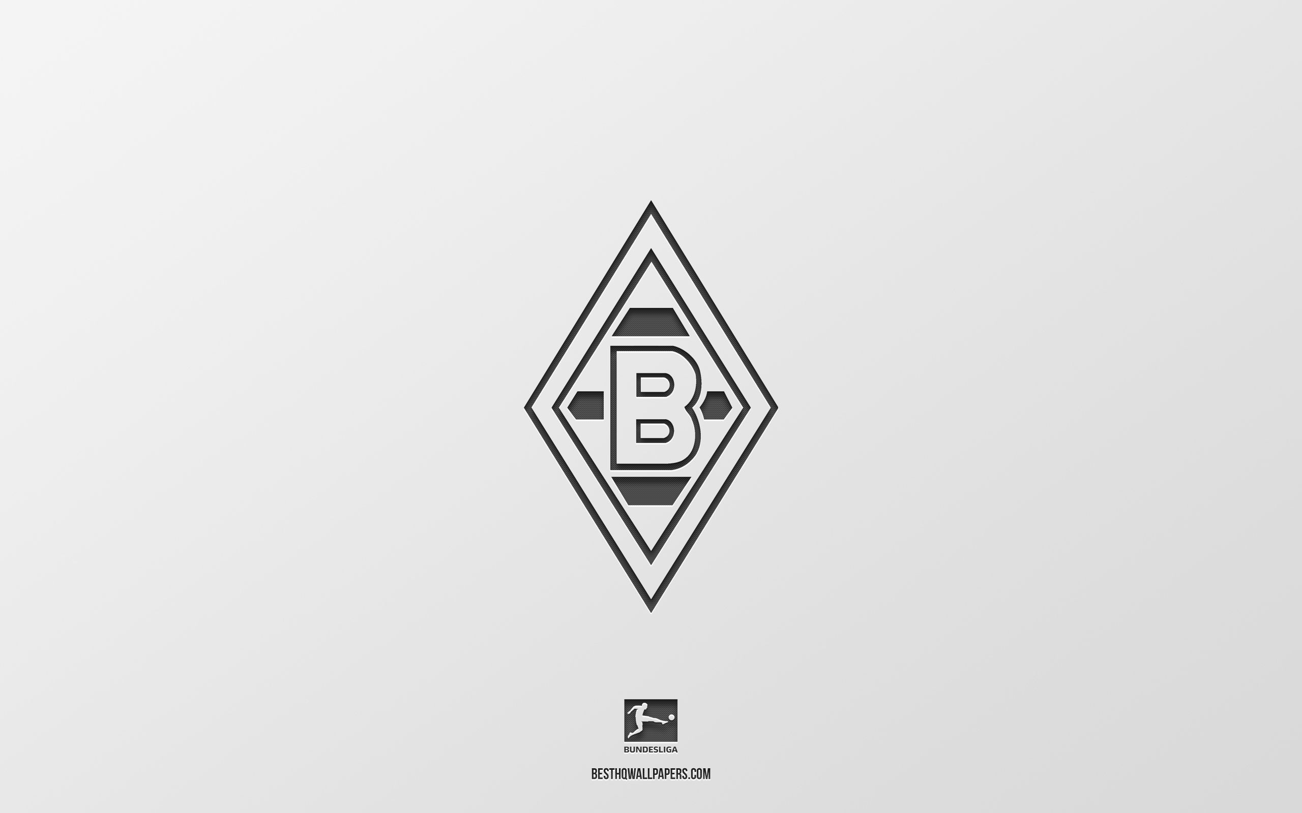 Borussia Mönchengladbach, Wappen, Bundesliga, Weißer Hintergrund, 2K Wallpaper