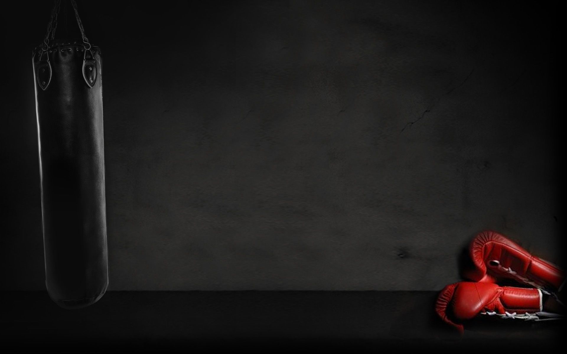 Sandsack, Rote Boxhandschuhe, Dunkel, Training, 16:10, Full-HD-Hintergrundbild für den Desktop