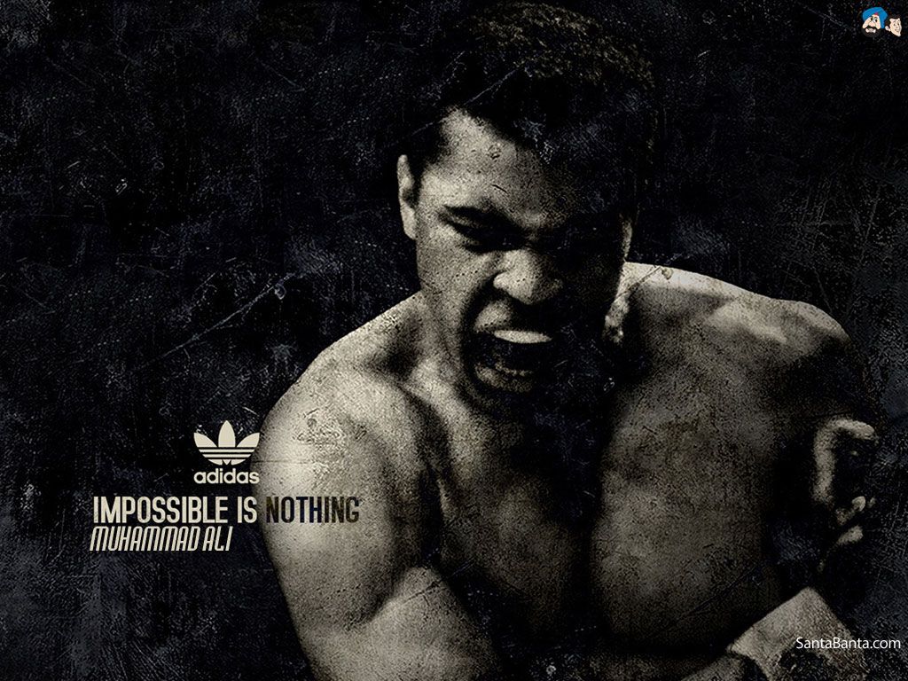 Muhammad Ali, Impossible Is Nothing, Adidas, Zitat, Hintergrundbild für iPad und Tablet