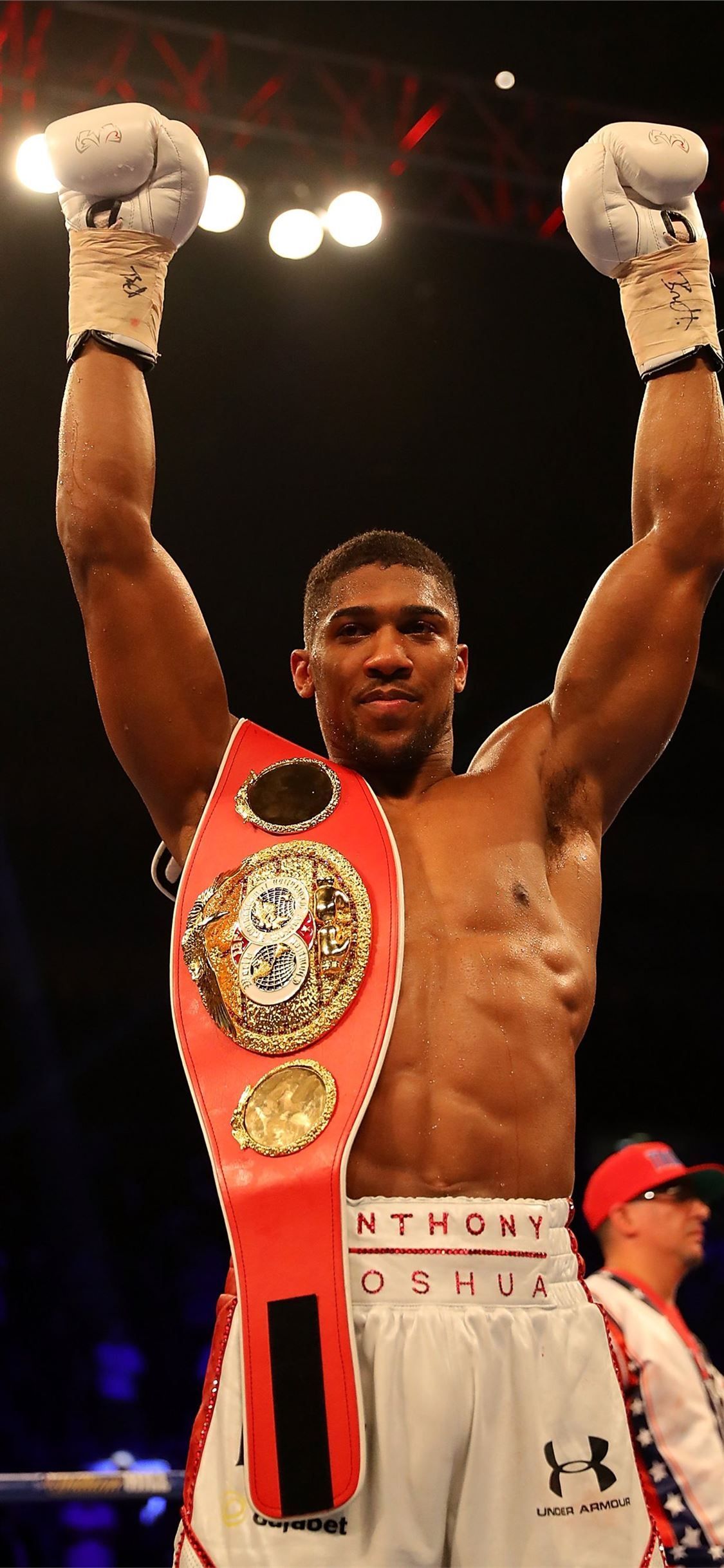 Anthony Joshua, Weltmeistergürtel, Siegerpose, Boxer, Full HD, Handy-Hintergrund im Hochformat