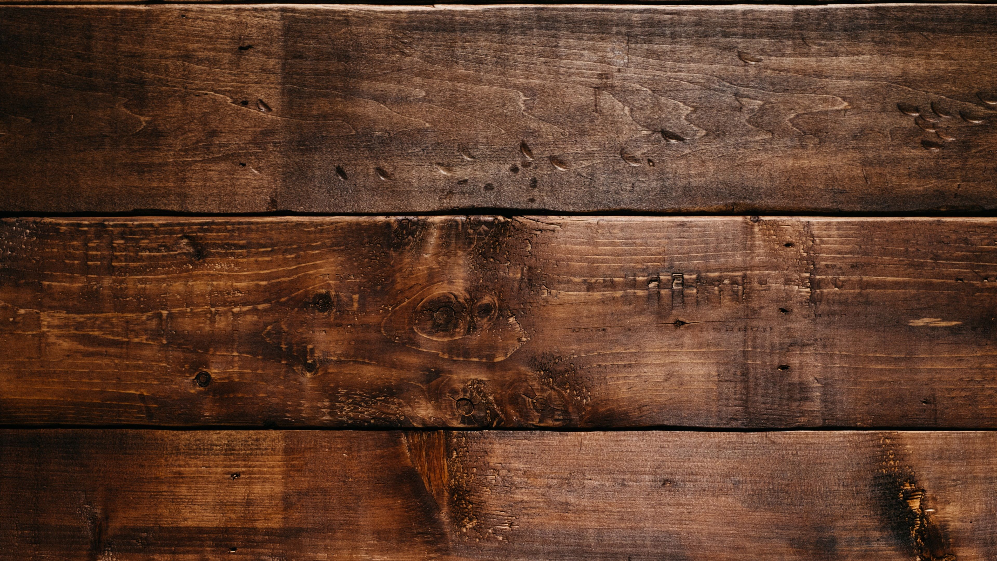 Holzbretter, Dunkles Holz, Rustikal, Maserung, 4K 2160p, Desktop-Hintergrundbild