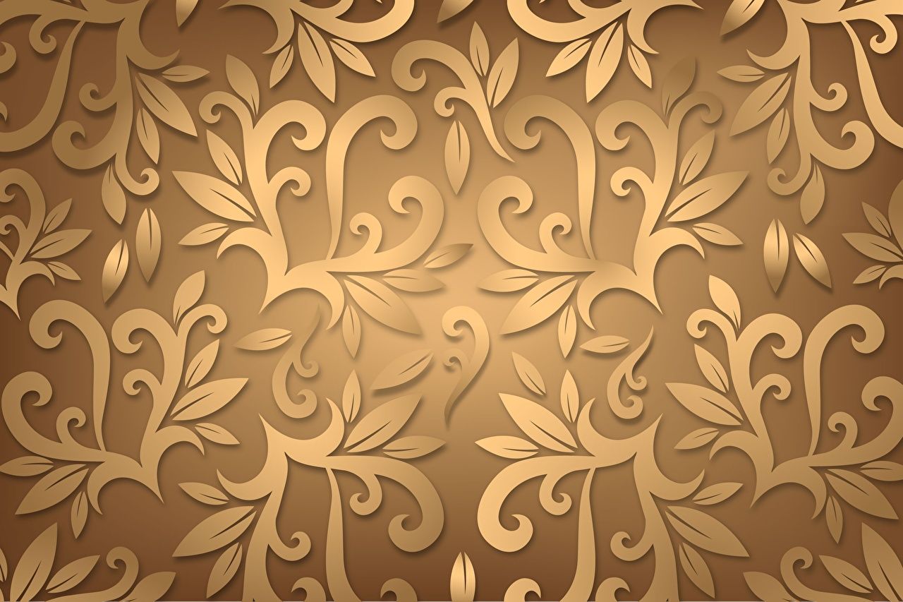 Damastmuster, Ornamente, Gold, Vintage, HD, Hintergrundbild für den PC