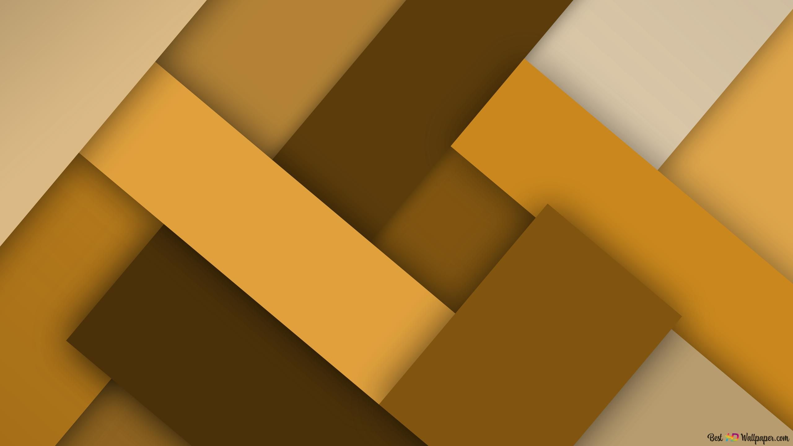 Geometrisch, Material Design, Ocker, Abstrakt, 2560x1440, 2K-Hintergrundbild für PC